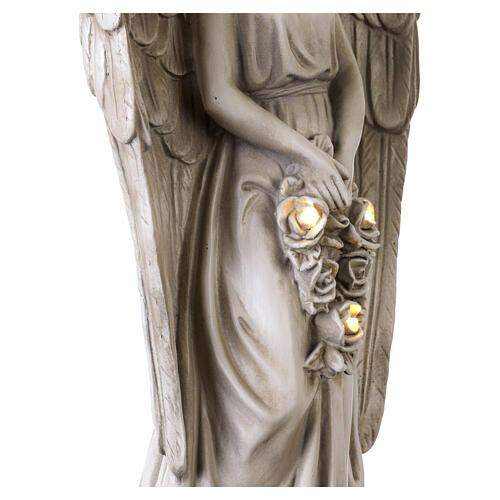 Outdoor Angel with Bouquet of Roses, 50 cm, Ivory 6