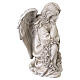 Outdoor Flower-Scattering Angel Statue in Light Stone-Effect Resin, 30 cm s4