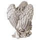 Outdoor Flower-Scattering Angel Statue in Light Stone-Effect Resin, 30 cm s6