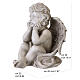 Statua cherubino seduto da esterno 30 cm in resina chiara s3