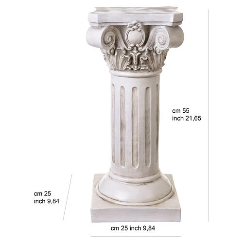 Säulenpodest für Statuen – für Außenbereich 55 cm, Resin in heller Ausführung 3