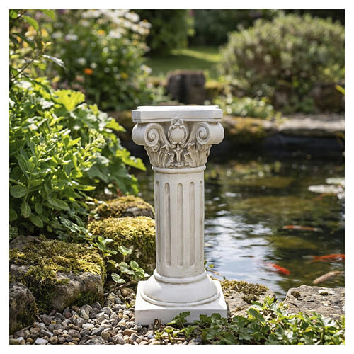 Composite column base for outdoor statue, clear resin, 22 in 4