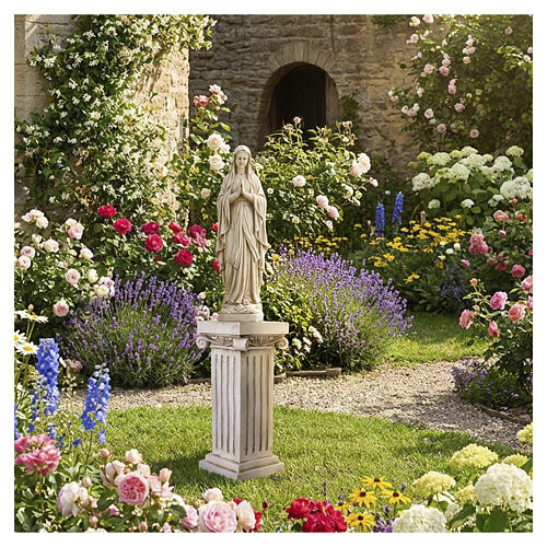 Doric column base for outdoor statues, antique finish, 16 in 2