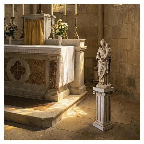 Base per statue da esterno 40 cm colonna dorica finitura antica 4