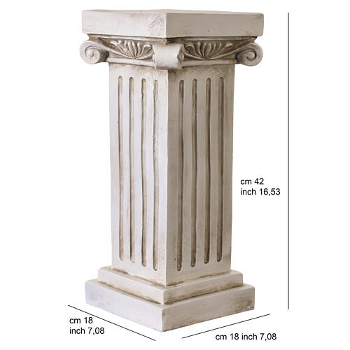 Outdoor statue base 40 cm Doric column antique finish 3