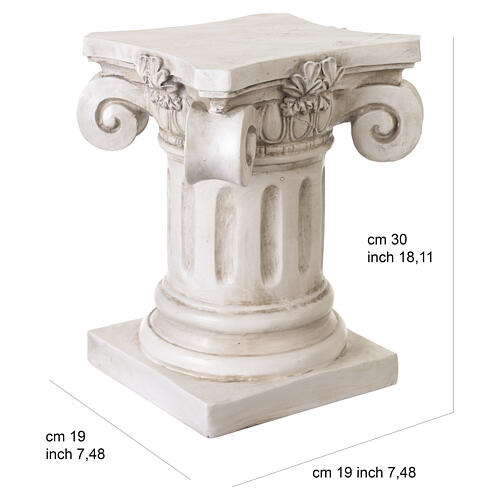 12-inch outdoor column base for statue, clear resin 3