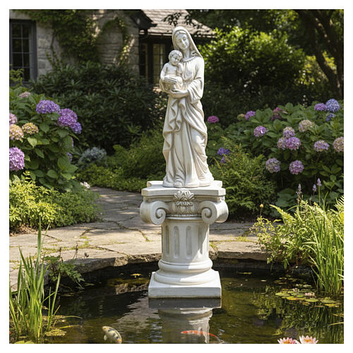 Base de columna para estatuas de exterior 30 cm de resina efecto mármol 4