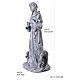 Statue Heiliger Franziskus – für Außenbereich 50 cm, Resin in grauer Steinoptik s3