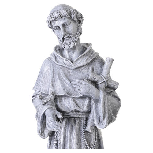 Outdoor Saint Francis statue in dark resin, antique finish, 20 in 5