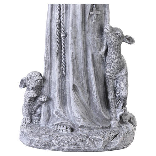 Outdoor Saint Francis statue in dark resin, antique finish, 20 in 7