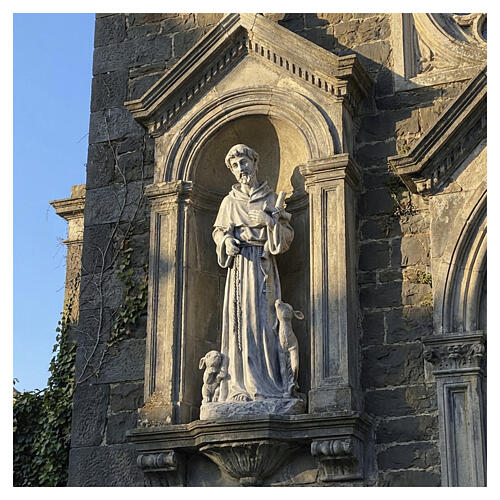 Estatua San Francisco para exterior 50 cm de resina efecto piedra gris 4