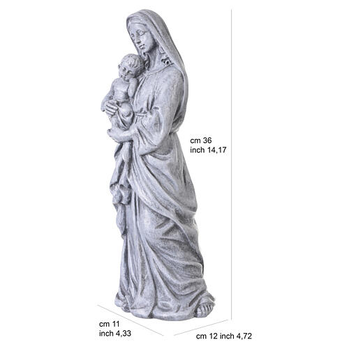 Statue Gottesmutter mit Kind – für Außenbereich 40 cm, Resin in Steinoptik 3