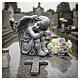 Statue sitzender Cherub-Engel – für Außenbereich 35 cm, Resin in grauer Steinoptik s2