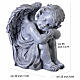 Statue sitzender Cherub-Engel – für Außenbereich 35 cm, Resin in grauer Steinoptik s3