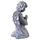 Kneeling outdoor praying angel statue in stone-effect resin, 16 in, antique finish s5