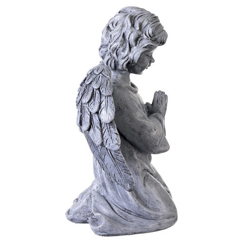 Statue ange agenouillé en prière 40 cm pour extérieur en résine effet pierre 5