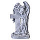 Statue ange pour extérieur avec croix en résine effet pierre ancienne 30 cm s1