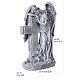 Statue ange pour extérieur avec croix en résine effet pierre ancienne 30 cm s3