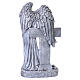 Statua angelo da esterno con croce in resina effetto pietra antica 30 cm s6