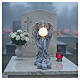 Statue Engel mit LED-Solarleuchtkugel – für Außenbereich 55 cm, Resin in Steinoptik s2