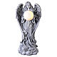 Figura ángel para exterior con esfera luz solar LED  55 cm efecto piedra s1
