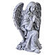 Estatua Ángel arrodillado para exterior 50 cm de resina efecto piedra gris s4