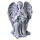 Statue d'extérieur ange agenouillé 50 cm en résine effet pierre grise s1