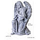 Statua angelo inginocchiato da esterno 50 cm in resina effetto pietra grigia s3