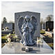Outdoor Kneeling Angel Statue in Gray Stone-Effect Resin, 50 cm s2