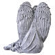 Statue d'extérieur ange agenouillé avec croix et fleurs 40 cm finition effet pierre s6