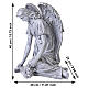 Outdoor Angel Kneeling with Cross and Flowers, 40 cm, Stone-Effect Finish s3