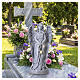 Outdoor angel with rose bouquet and solar light, 20 in, stone-effect finish s2