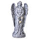 Outdoor angel statue with stone-effect rose wreath and solar light, 50 cm s1