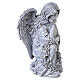 Statue kniender Engel mit Blumenkranz – für Außenbereich 30 cm, Resin in grauer Steinoptik s5