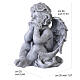 Statue sitzender Cherub-Engel – für Außenbereich 30 cm, Resin in grauer Steinoptik s3