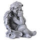 Statue sitzender Cherub-Engel – für Außenbereich 30 cm, Resin in grauer Steinoptik s5