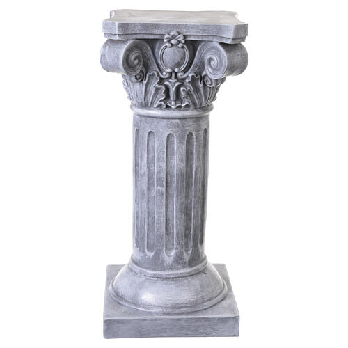 Dark fluted resin column for outdoor statues, h 22 in 6