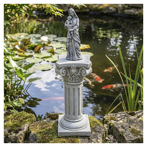 Base de columna para estatuas de exterior 55 cm de resina efecto piedra 4