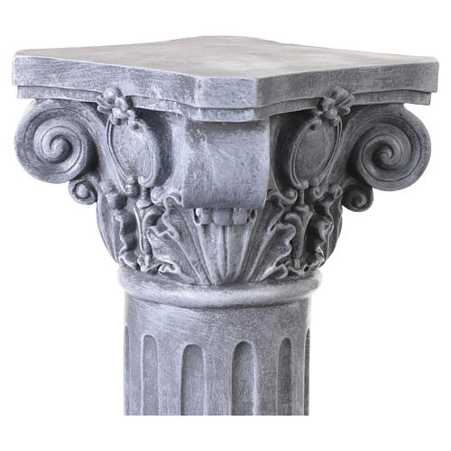 Base em coluna para estátua de exterior 55 cm em resina escura canelada 5