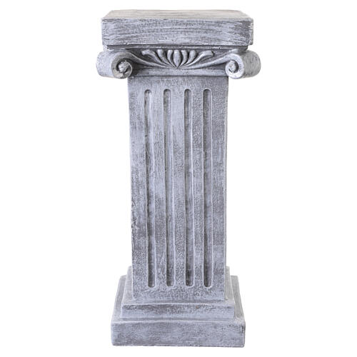 Socle pour statue d'extérieur 40 cm en résine foncée finition vieillie 5
