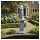 Socle pour statue d'extérieur 40 cm en résine foncée finition vieillie s2