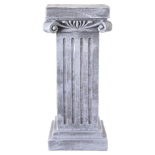Outdoor Statue Base 40 cm, Doric Column in Dark Resin with Antique Finish 5