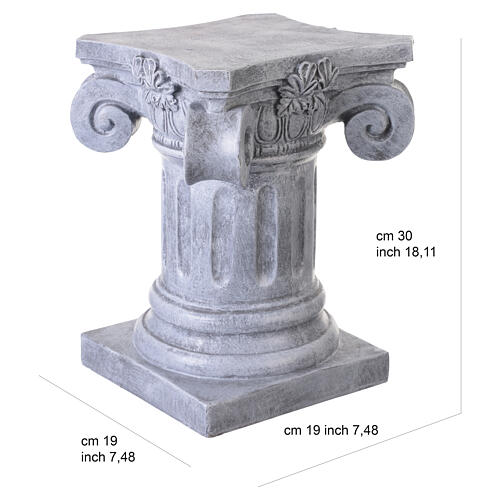 Base de columna para estatua de exterior 30 cm de resina efecto piedra oscura 3