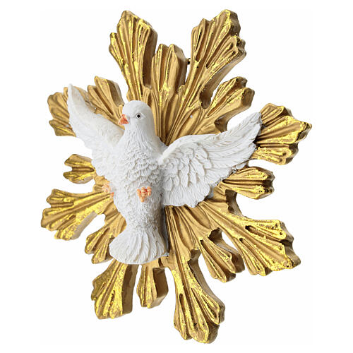 Holy Spirit radiant dove, coloured resin, 6 in 3