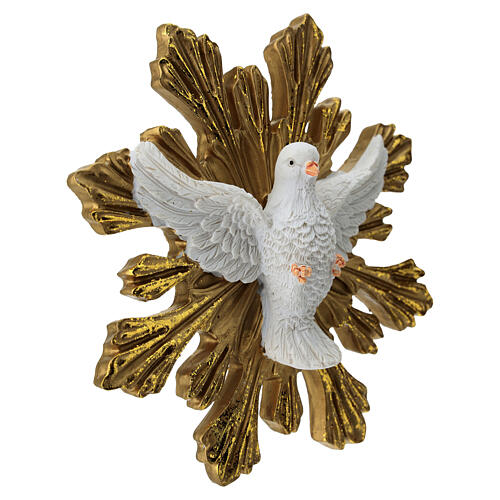 Holy Spirit radiant dove, coloured resin, 6 in 4