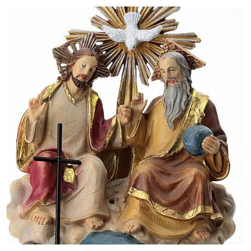 Coloured resin statue of the Holy Trinity, 8x4x3 in 2