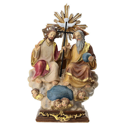 Sainte Trinité statue résine colorée 20x10x8 cm 1