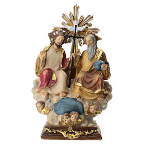 Holy Trinity colored resin statue, 20x10x8 cm