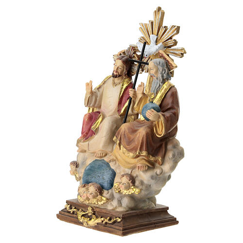 Holy Trinity colored resin statue, 20x10x8 cm 3
