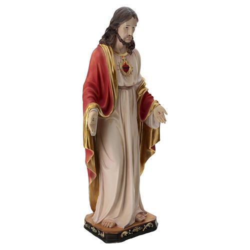 Sacro Cuore statua resina colorata 100x30x30 cm 5
